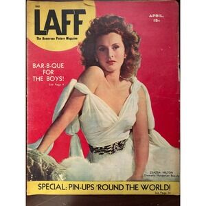 Rare Vintage Laff Magazine Zsazsa Hilton April 1944, dancing, war, show girls